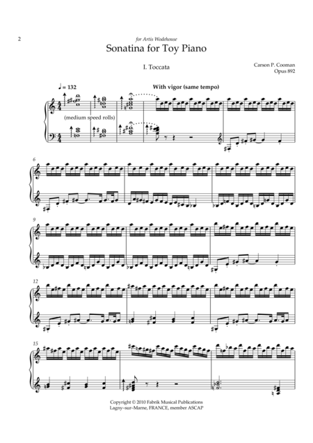 Carson Cooman Sonatina For Toy Piano Page 2