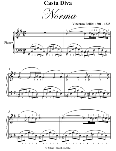 Casta Diva Elementary Piano Sheet Music Page 2