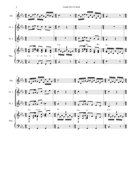 Castle On A Cloud For Flute Choir Page 2