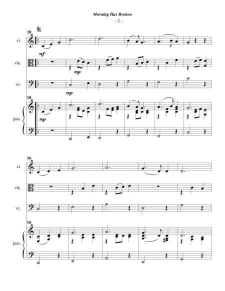 Cat Stevens Morning Has Broken For Piano Quartet Page 2