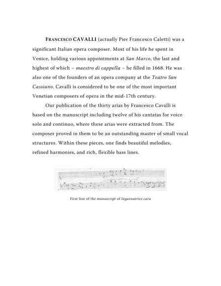 Cavalli Francesco Ingannatrice Cara Aria From The Cantata Arranged For Voice And Piano A Minor Page 2