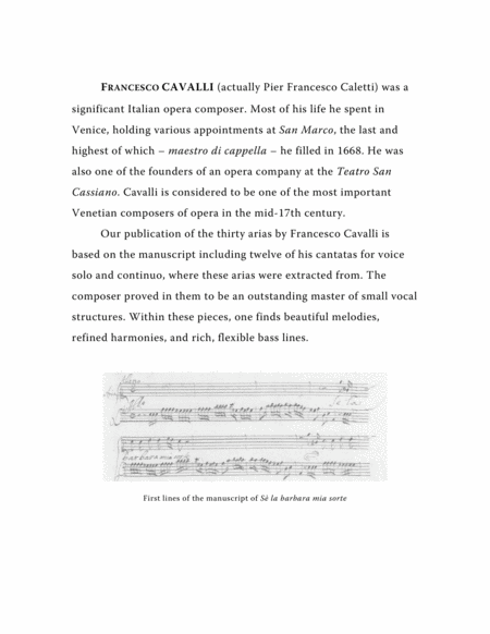 Cavalli Francescos La Barbara Mia Sorte Aria From The Cantata Arranged For Voice And Piano F Minor Page 2