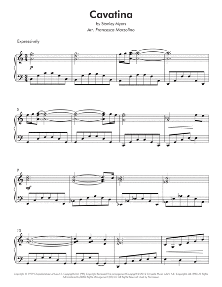 Cavatina Intermediate Piano Page 2