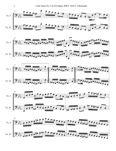 Cello Suite No 4 Bwv 1010 2 Allemande Page 2