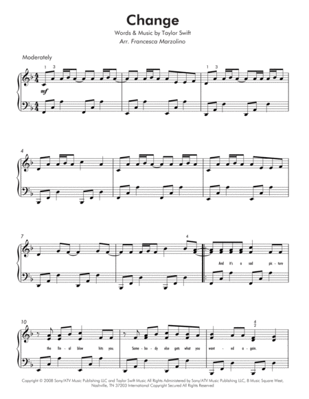 Change Intermediate Piano Page 2