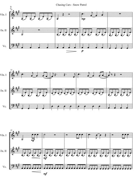 Chasing Cars Snow Patrol Arranged For String Trio Page 2