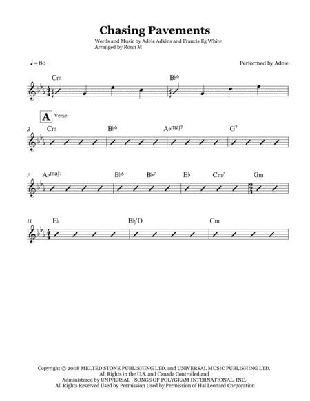 Chasing Pavements Lead Sheet Performed By Adele Page 2