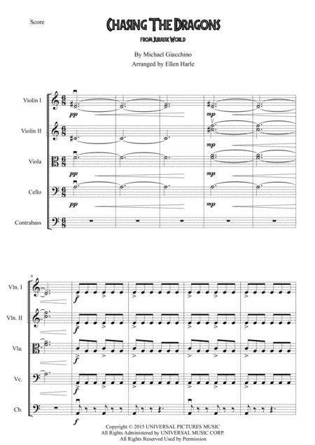 Chasing The Dragons Jurassic World 2015 Soundtrack Michael Giacchino Arranged For String Quartet String Quintet String Orchestra Or Ensemble Page 2