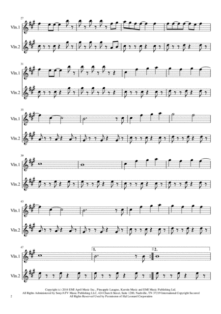 Cheap Thrills Violin Duet Page 2