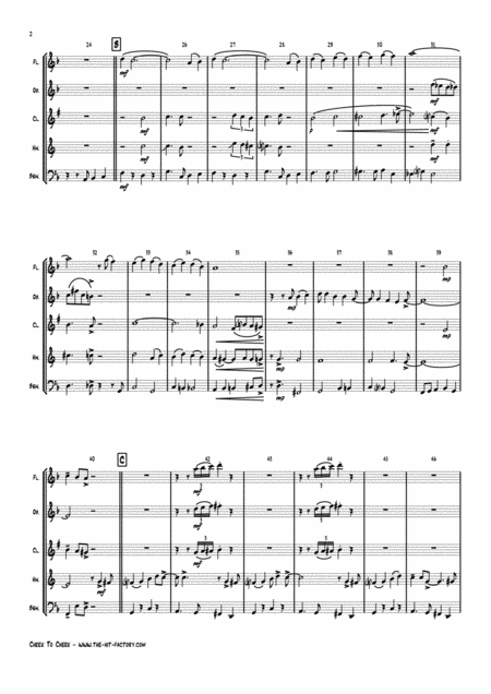 Cheek To Cheek Fred Astaire Wind Quintet Page 2