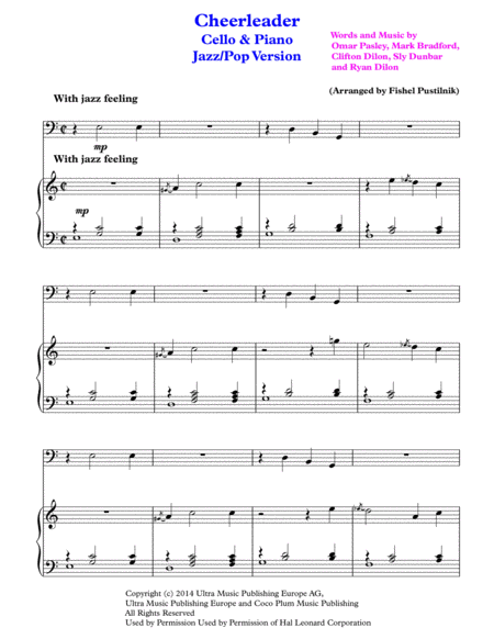 Cheerleader For Cello And Piano Page 2