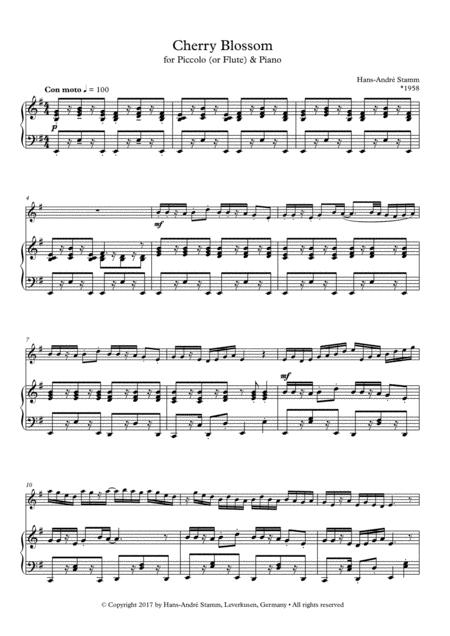 Cherry Blossom For Piccolo Flute And Piano Page 2