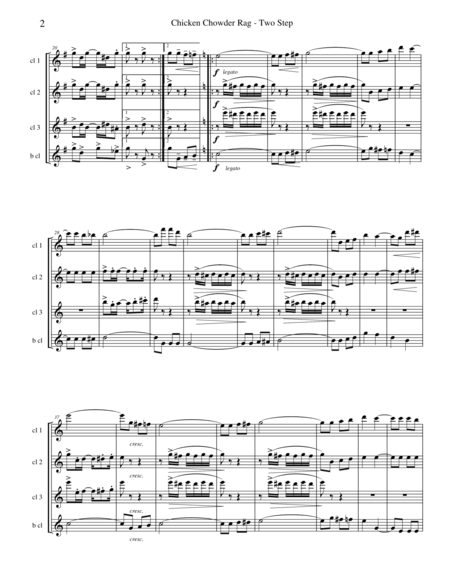 Chicken Chowder Rag By Irene Giblin For Clarinet Quartet Page 2