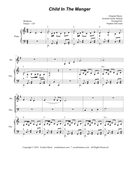 Child In The Manger For Brass Quartet Page 2