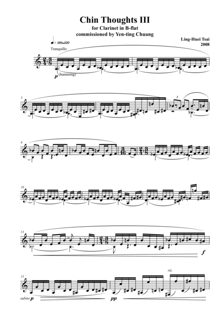 Chin Thoughts Iii For Solo Clarinet Page 2