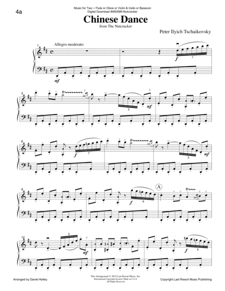 Chinese Dance From The Nutcracker For Violin Cello Duet Music For Two Or Flute Or Oboe Bassoon Page 2
