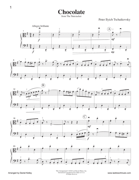 Chocolate Spanish Dance From The Nutcracker Duet For Viola Cello Or Bassoon Music For Two Page 2