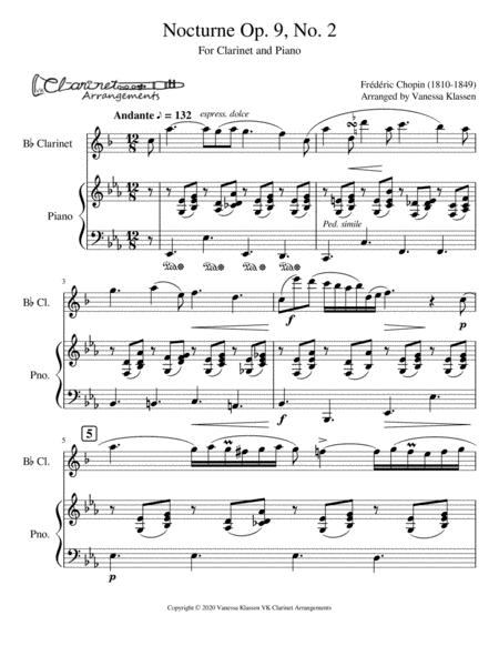 Chopin Nocturne Op 9 No 2 For Clarinet And Piano Page 2