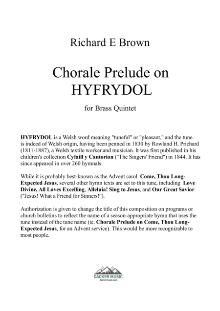 Chorale Prelude On Hyfrydol Brass Quintet Page 2