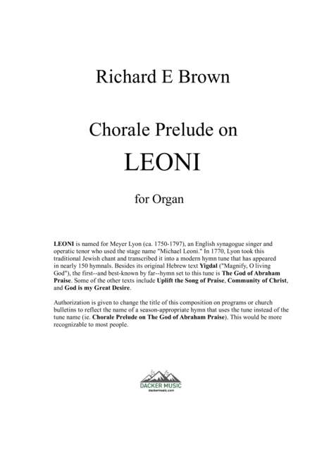 Chorale Prelude On Leoni Page 2