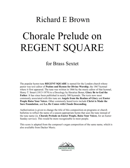 Chorale Prelude On Regent Square Brass Sextet Page 2