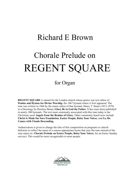 Chorale Prelude On Regent Square Page 2