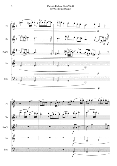 Chorale Prelude Op 67 N 44 For Woodwind Quintet Page 2