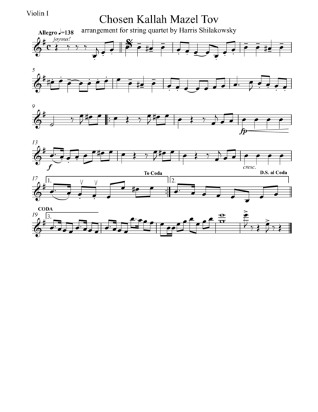 Chosen Kallah Mazel Tov String Quartet Arrangement Page 2