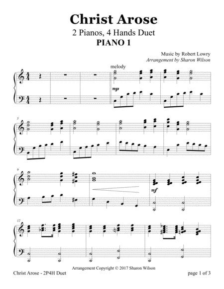 Christ Arose 2 Pianos 4 Hands Duet Page 2