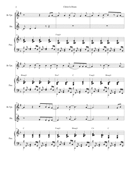 Christ Is Risen Duet For Bb Trumpet And French Horn Page 2