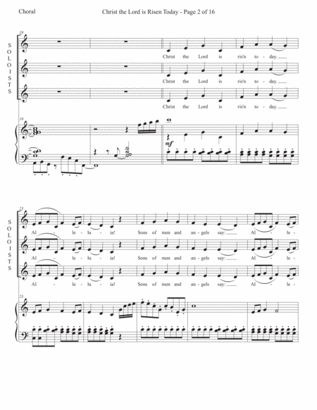 Christ The Lord Is Risen Today 3 Sopranos And Satb Choir Page 2