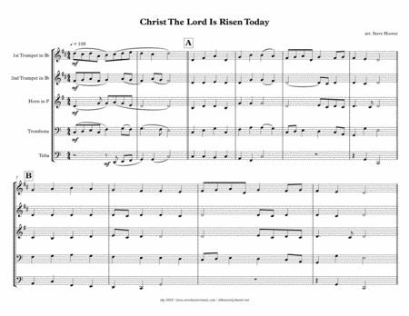 Christ The Lord Is Risen Today Easter Brass Quintet Page 2