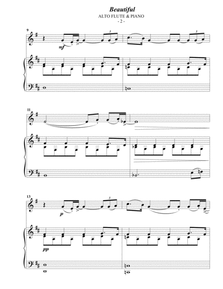 Christina Aguilera Beautiful For Alto Flute Piano Page 2