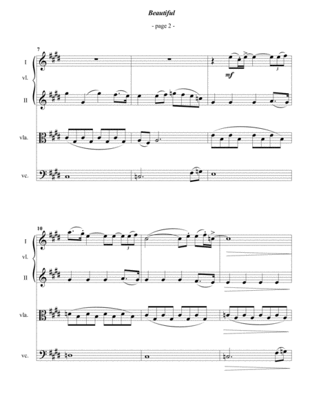 Christina Aguilera Beautiful For String Quartet Page 2