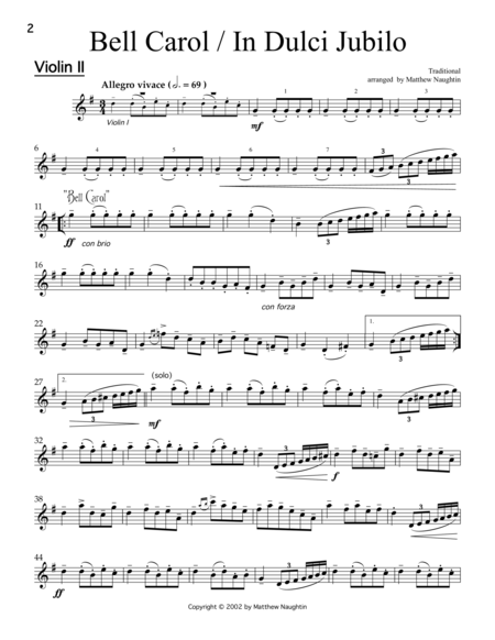 Christmas Album For String Quartet Violin 2 Page 2