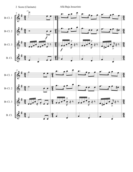 Christmas Carol From Peru For Clarinet Quartet Page 2