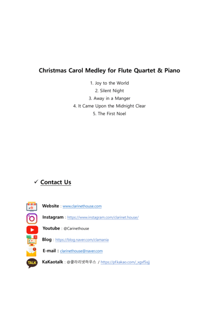 Christmas Carol Medley For Flute Quartet Piano Page 2