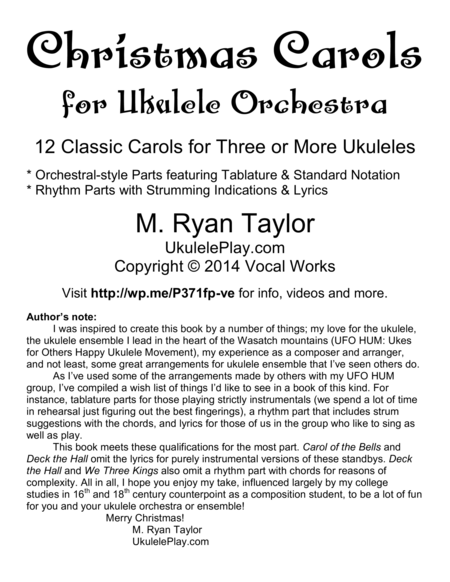 Christmas Carols For Ukulele Orchestra 12 Classic Carols For Three Or More Ukuleles Page 2