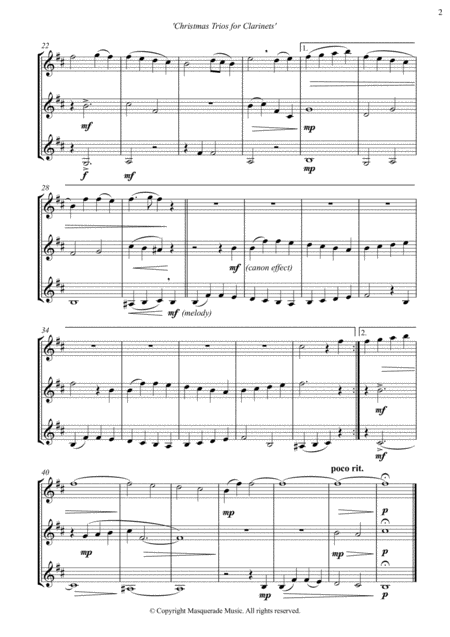 Christmas Clarinet Trios 7 Festive Favourites For Bb Clarinets Page 2