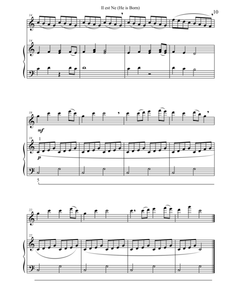 Christmas Duets For Violin Piano Il Est Ne He Is Born Page 2