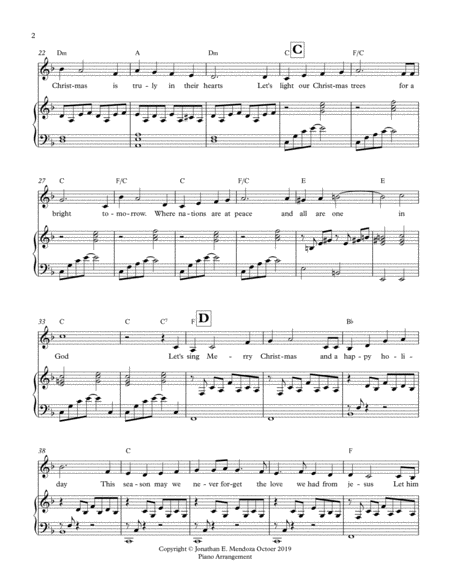 Christmas In Our Hears Jose Mari Chan Vocal Piano Score Page 2