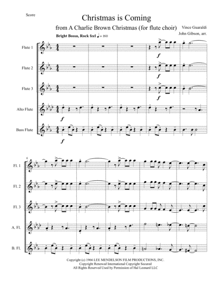 Christmas Is Coming From A Charlie Brown Christmas Flute Choir Page 2