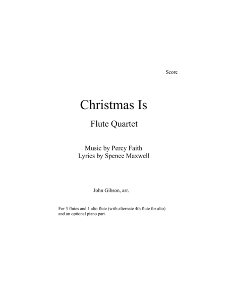 Christmas Is Percy Faith For Flute Quartet Page 2