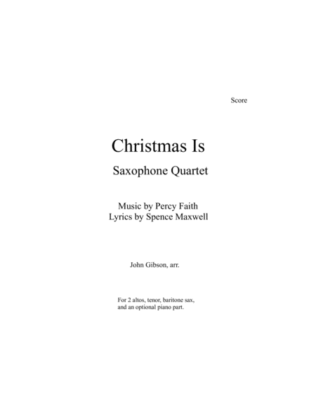 Christmas Is Percy Faith For Sax Quartet Page 2