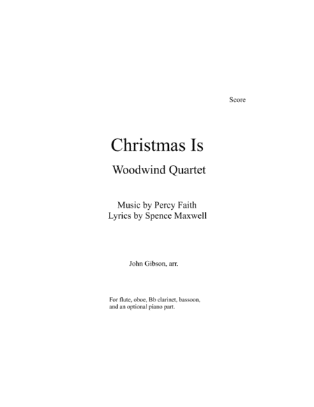 Christmas Is Percy Faith For Woodwind Quartet Page 2