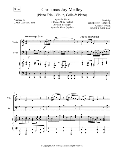 Christmas Joy Medley Trio Violin Cello Piano With Parts Page 2