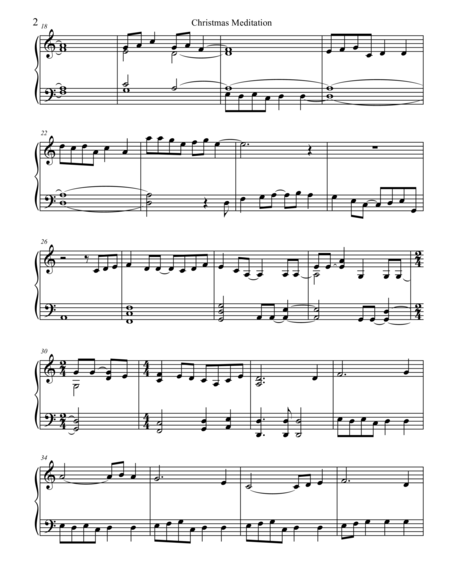 Christmas Meditation For Electric Keyboard Or Organ Page 2