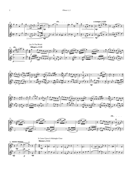 Christmas Serenade For Two Oboes A Christmas Medley Of Songs Page 2