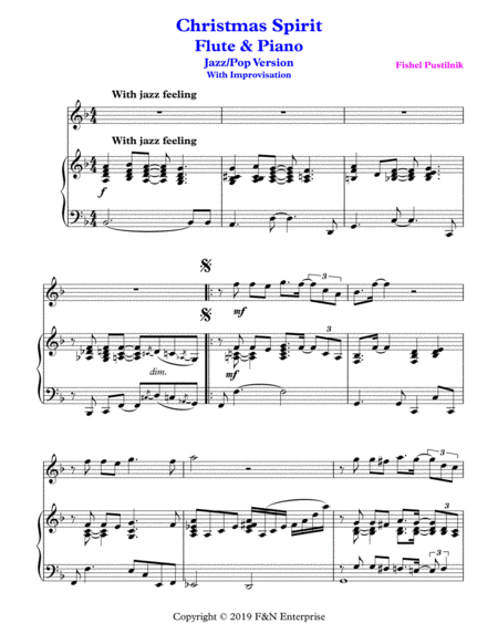 Christmas Spirit For Flute And Piano With Improvisation Video Page 2