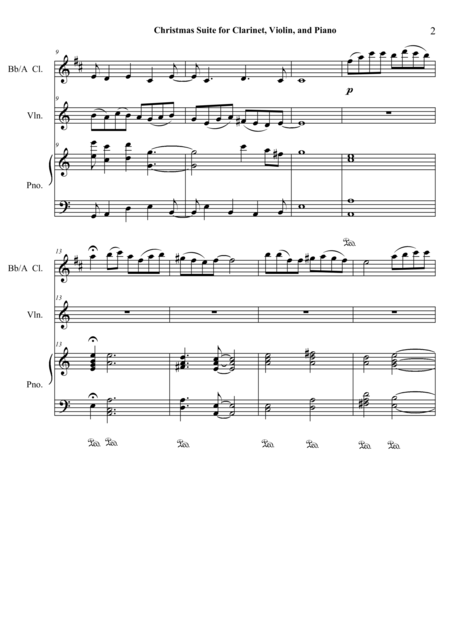 Christmas Suite For Clarinet Violin And Piano Page 2